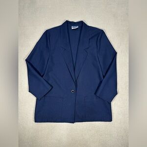 Vintage Women’s Cape Cod Sportswear Blazer 16 Petite Blue Made in USA 90s